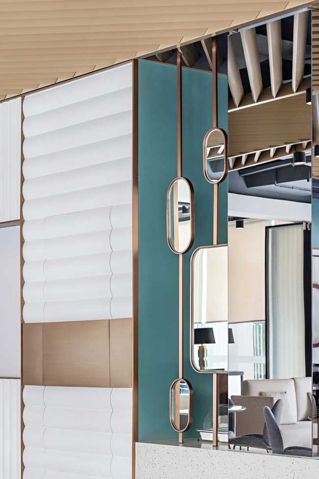 bar wall covering mirrors