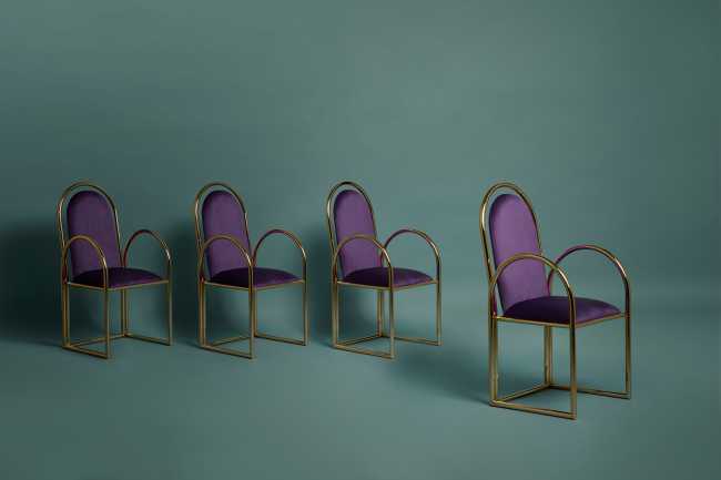 seat upholstered pastel colors metal structure