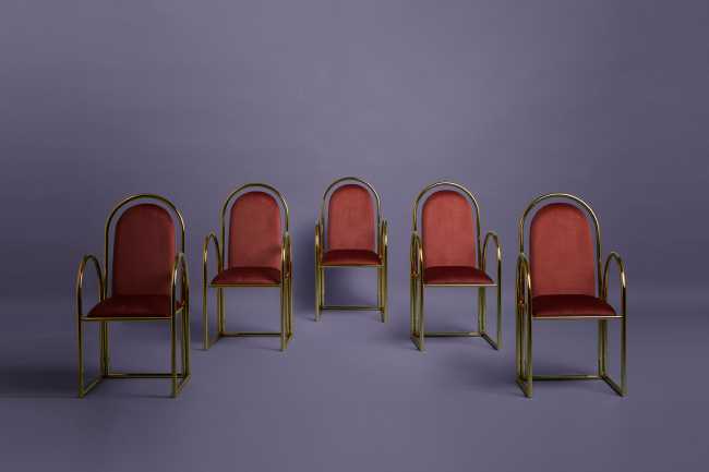 seat upholstered pastel colors metal structure
