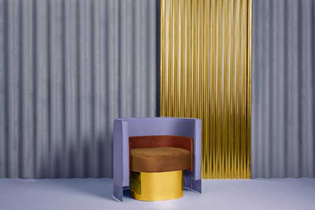 pastel coloured padded seat