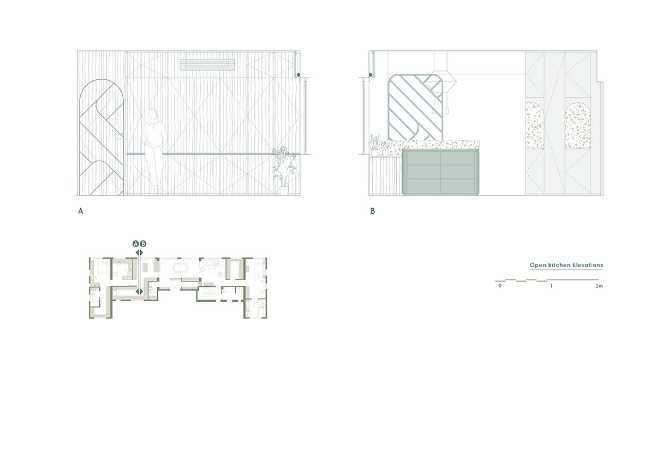 penthouse kitchen section facing