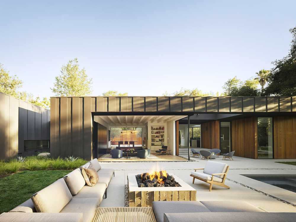 Villa con piscina Los ángeles espacio salón exterior
