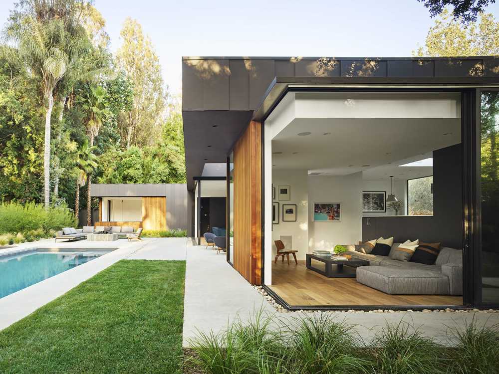 Villa con piscina Los ángeles espacio salón exterior