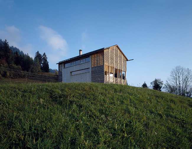 wooden house with traditional shape