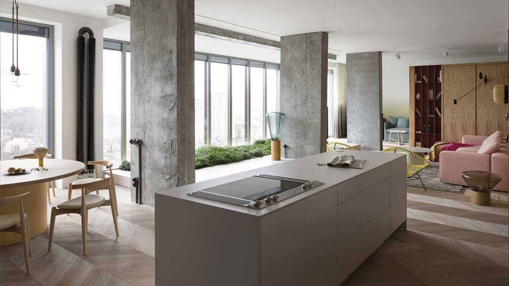 kitchen island white glazed