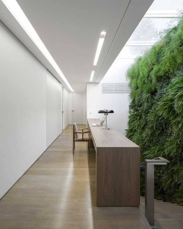 Interior of the house with linear lights