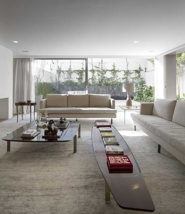 Large bright living room with a large window