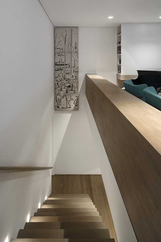 Illuminated interior staircase housing