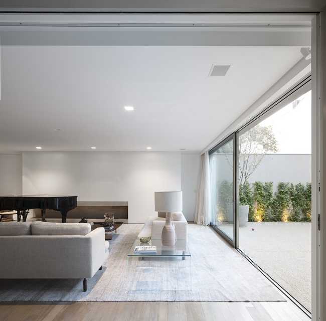 Living room with large window