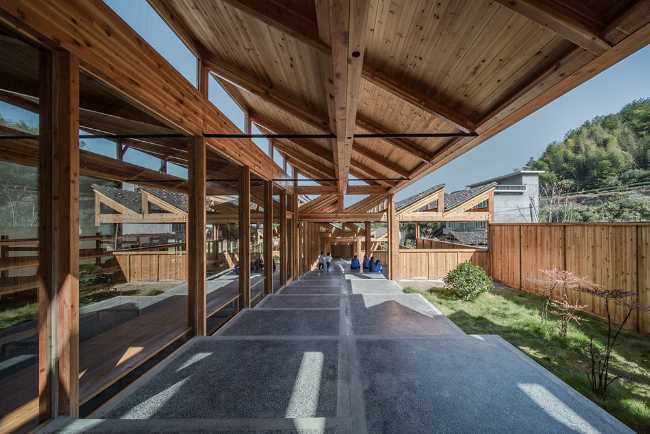 wooden factory with traditional shapes