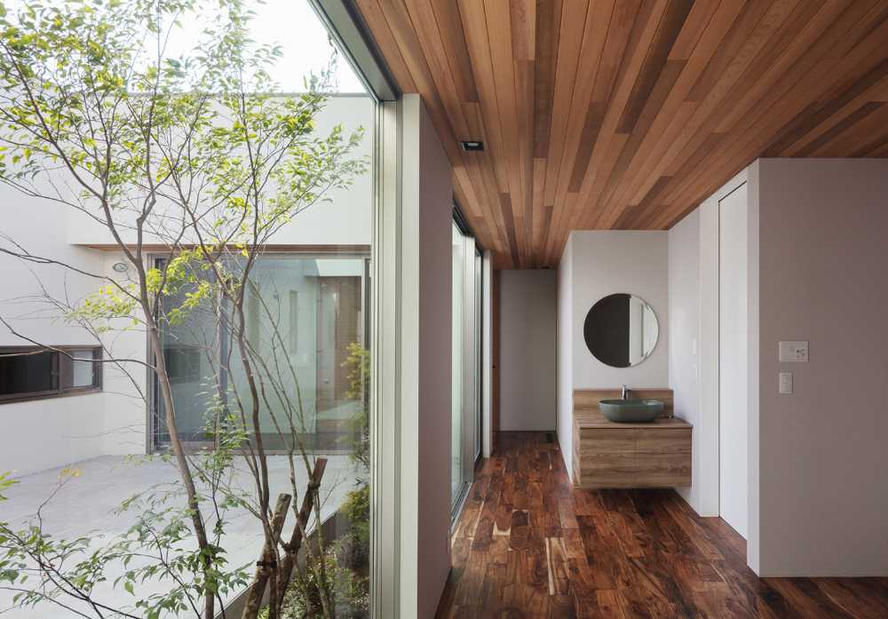 French doors to an inner courtyard