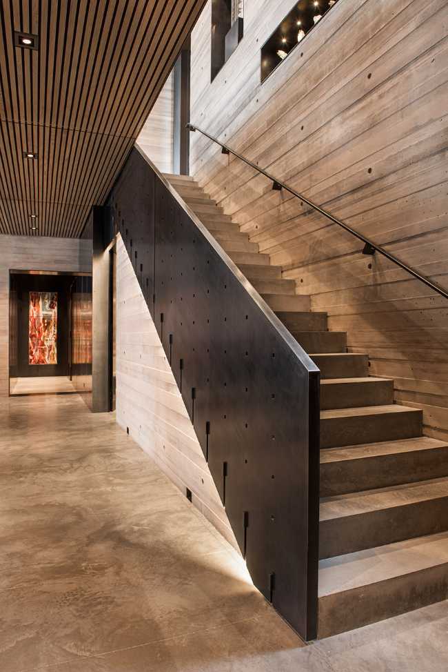 interior villa staircase concrete metal