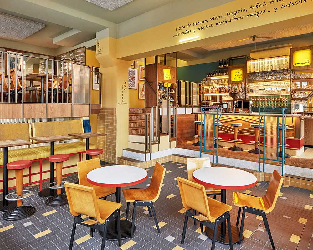 Bar with warm colours