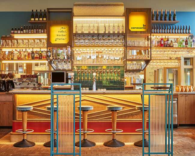 Interior of a bar counter