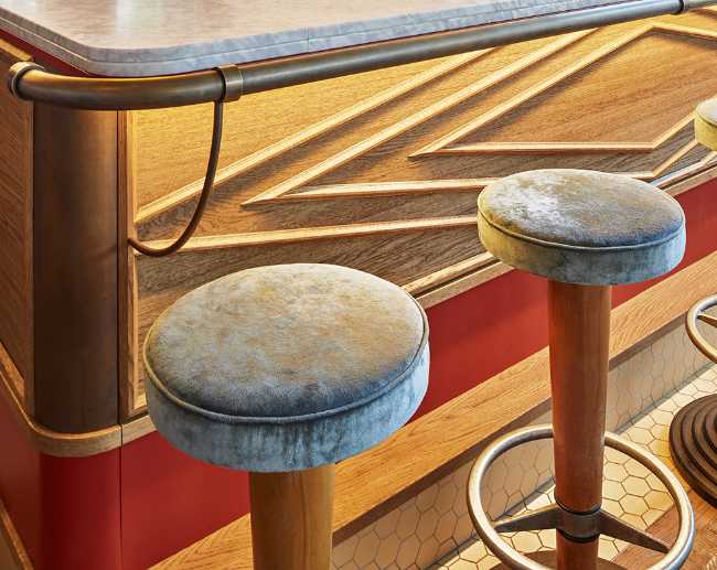 Round velvet stools