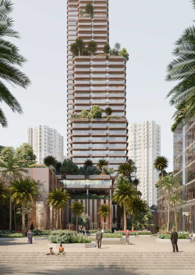 Konka glass towers covered in copper