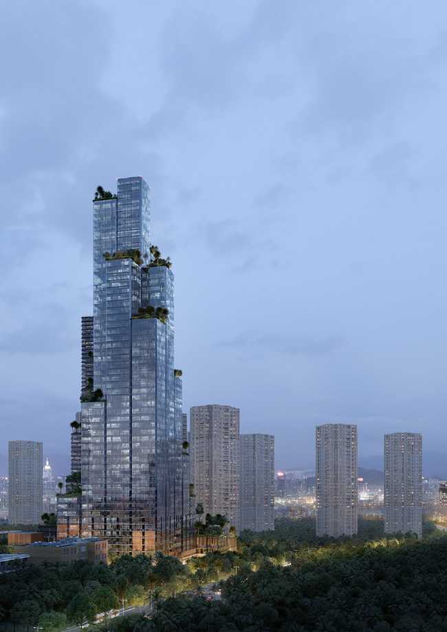 Konka complex glass towers