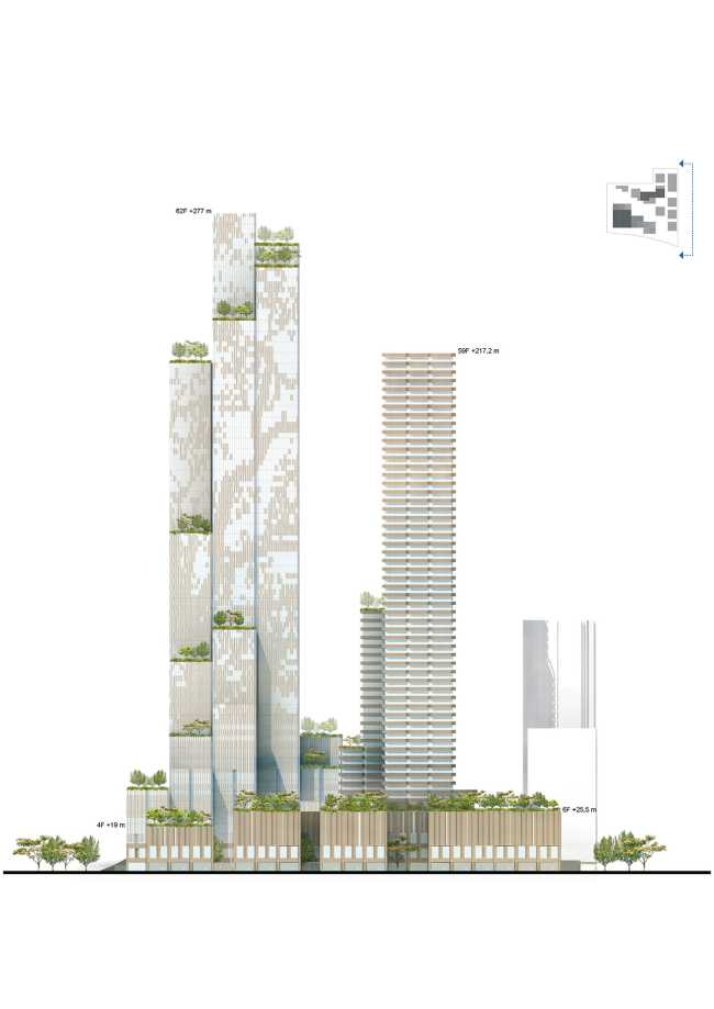 complex Konka towers elevation