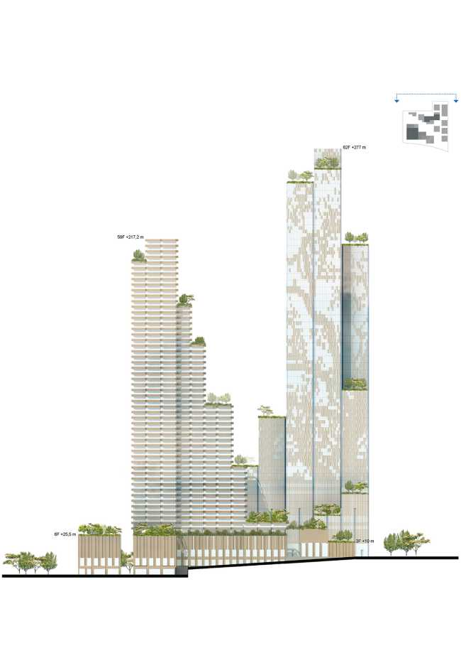 complex Konka towers elevation