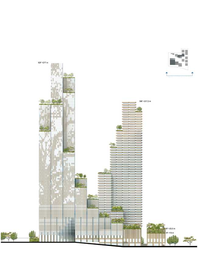 complex Konka towers elevation