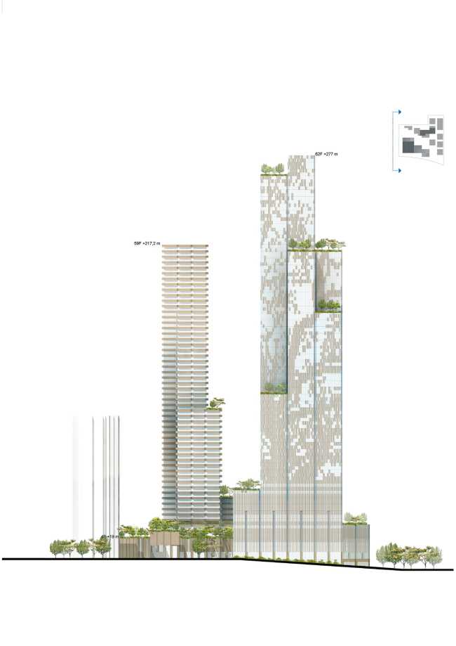 complex Konka towers elevation