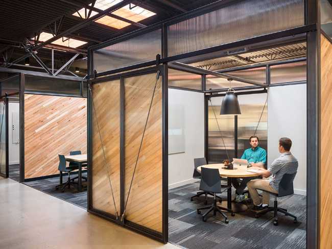Workspace with partition panels