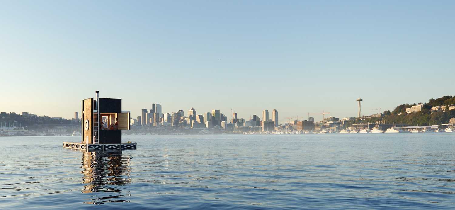 Sauna flotante en los lagos de Seattle