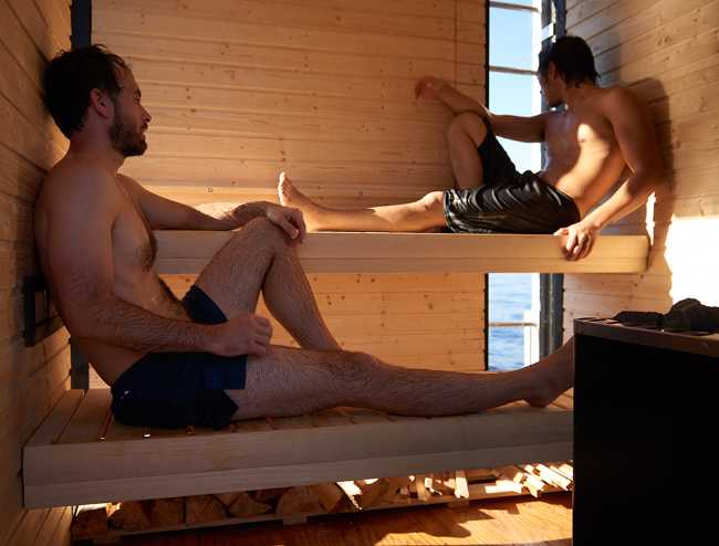 Sauna flotante en los lagos de Seattle