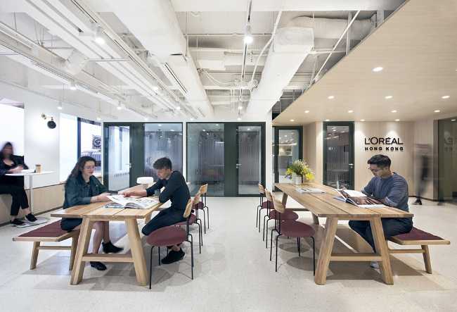 Open space with tables