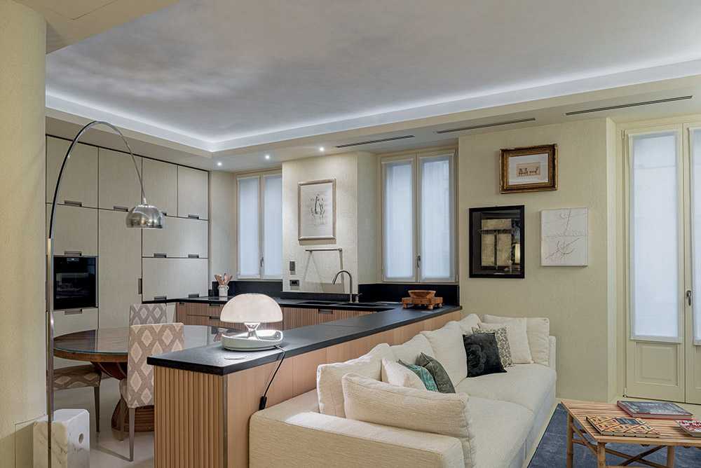 Living room and kitchen