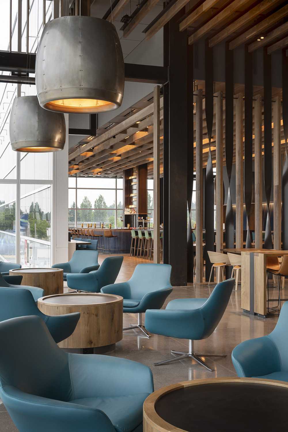Lounge at Washington International Airport. Warm and welcoming space for all