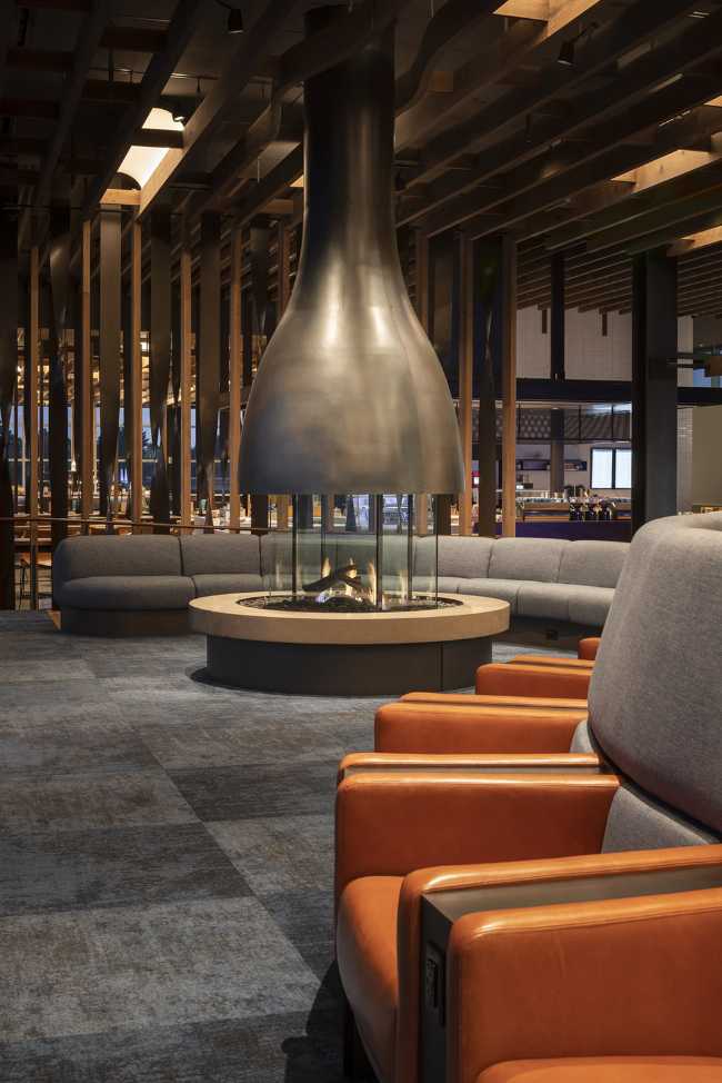 Lounge at Washington International Airport. Warm and welcoming space for all