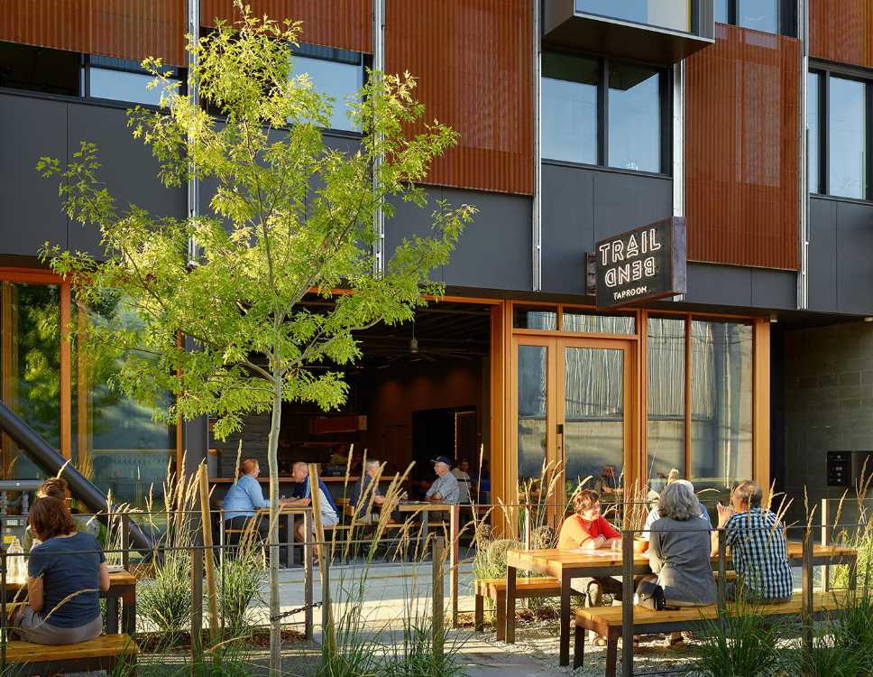 Multi-use building in Seattle. Design like a sliding tile puzzle