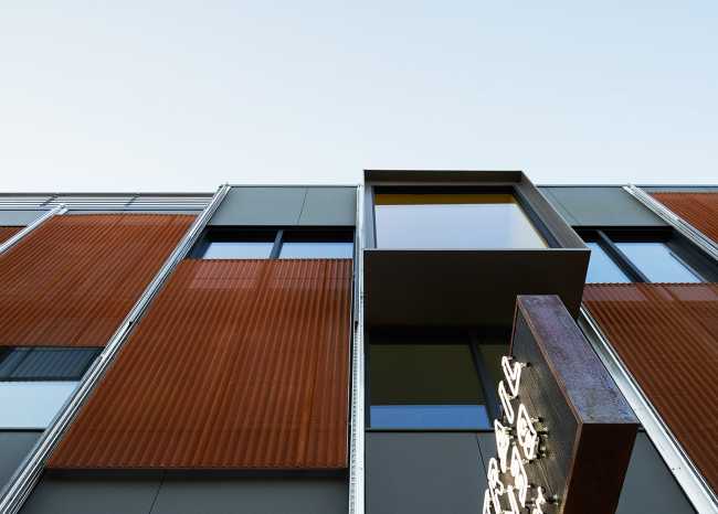 Multi-use building in Seattle. Design like a sliding tile puzzle