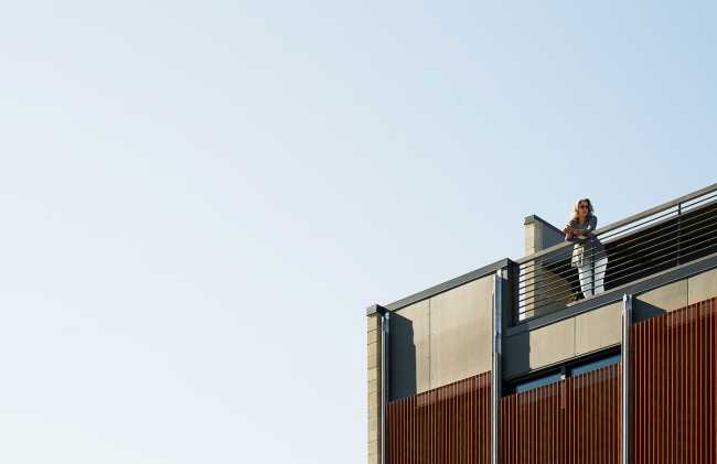 Multi-use building in Seattle. Design like a sliding tile puzzle