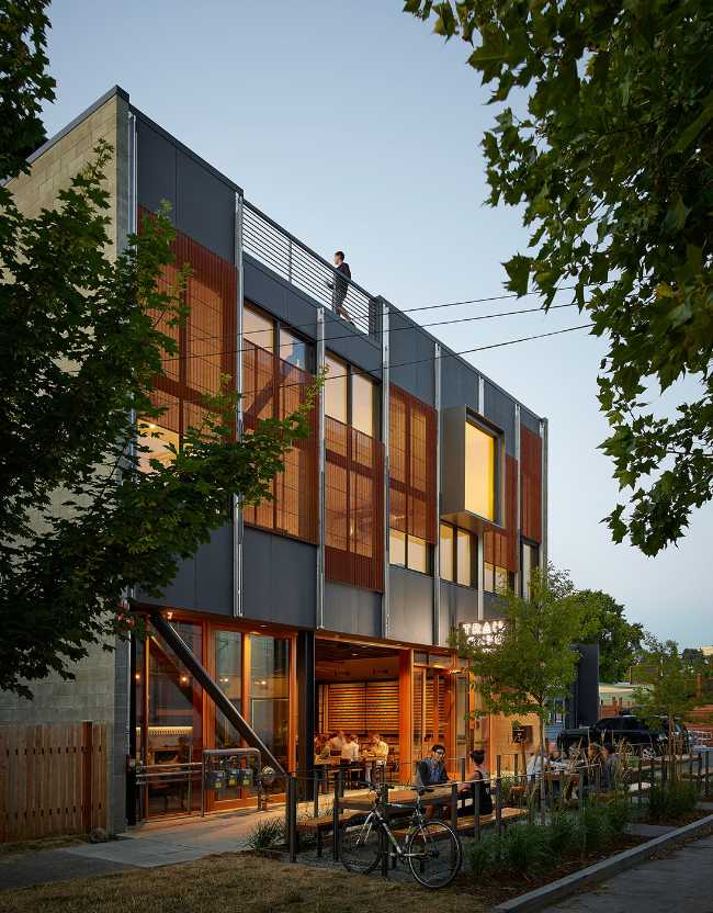 Multi-use building in Seattle. Design like a sliding tile puzzle