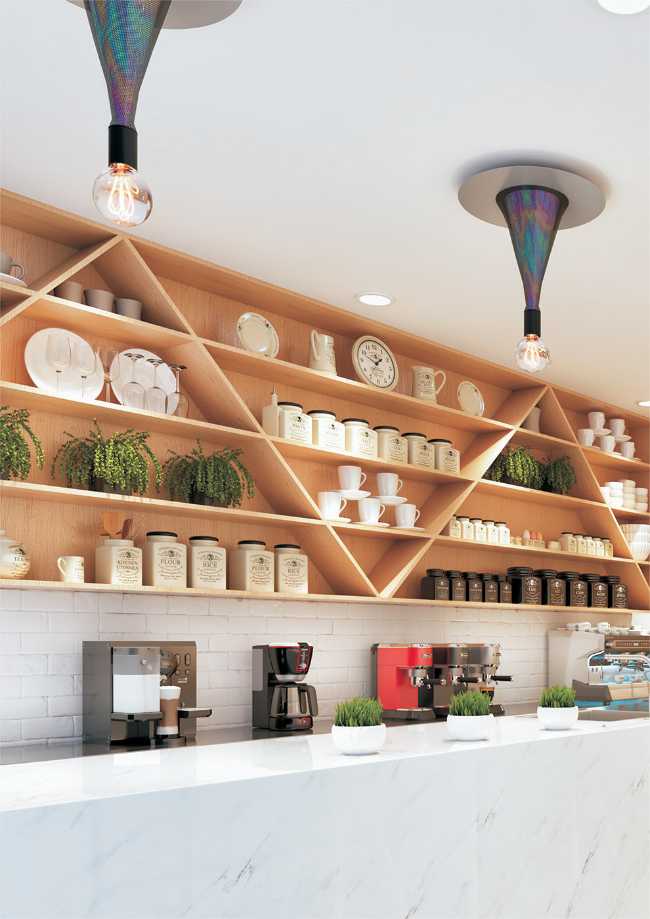 Lampada da soffitto in un bar