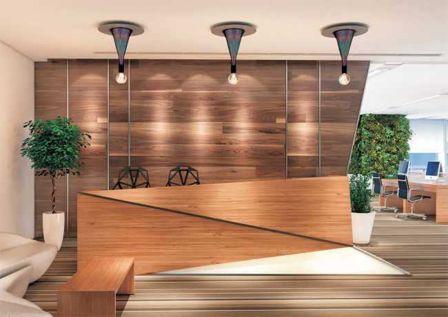 Lampada da soffitto in ufficio