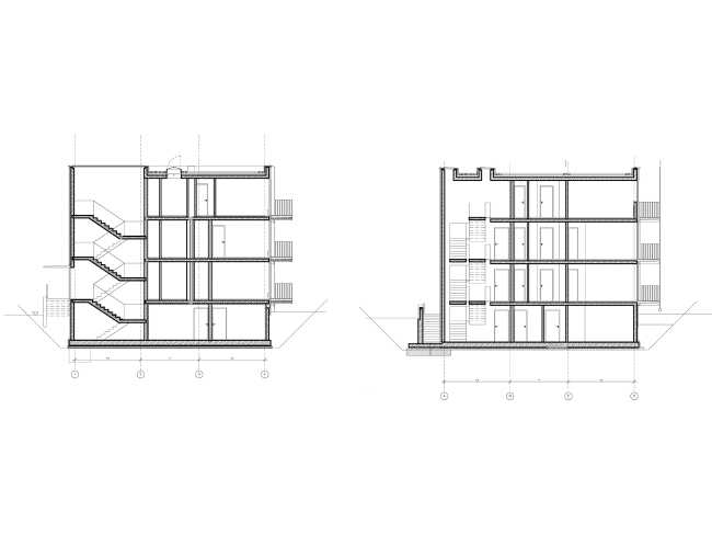 One cube, four facades. Warm, soft wood complements the white plaster façade