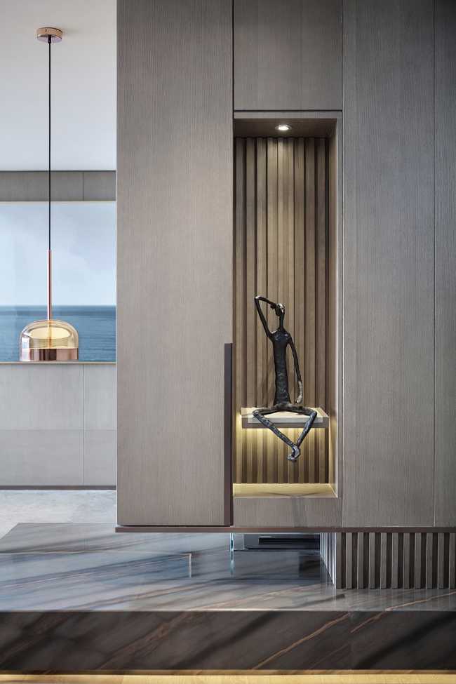 Appartamento con vista sulla baia in cina - dettagli decorazione